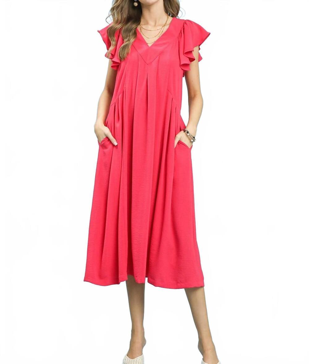 NEW UMGEE ruffle sleeves dress in pink